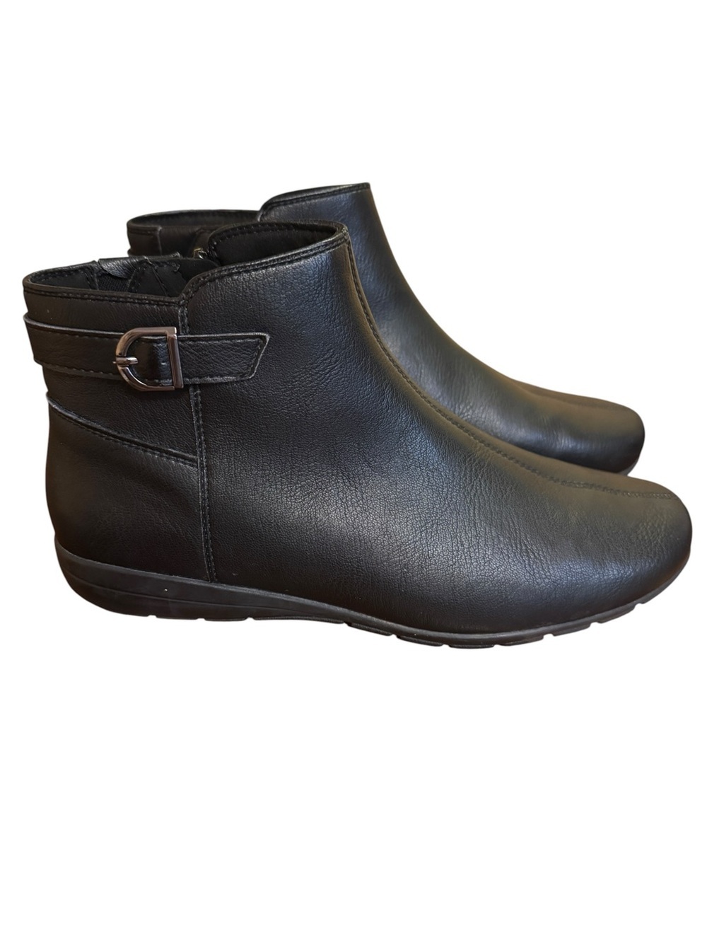 Easy Spirit Black Leather Ankle Boots Women’s Size 9.5